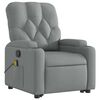 vidaXL Fauteuil inclinable de massage gris clair tissu
