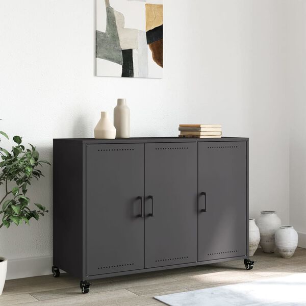 vidaXL Buffet noir 100,5x39x72 cm acier