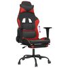 vidaXL Chaise de jeu avec repose-pied Noir et rouge Similicuir