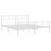 vidaXL Cadre de lit métal sans matelas et pied de lit blanc 193x203 cm
