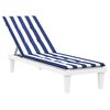 vidaXL Coussin de chaise longue rayures bleues/blanches tissu oxford