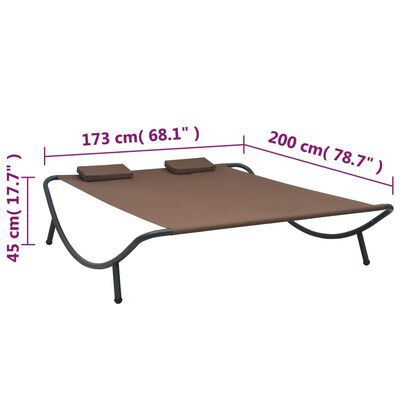 vidaXL Chaise longue d'extérieur Tissu Marron