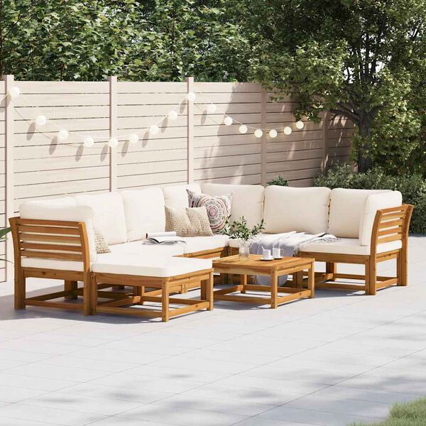 vidaXL Salon de jardin avec coussins 8 pcs bois massif d'acacia