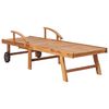 vidaXL Chaises longues lot de 2 avec coussin rouge Bois de teck solide