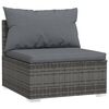 vidaXL Salon de jardin 4 pcs avec coussins r&eacute;sine tress&eacute;e gris
