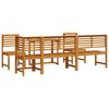 vidaXL Ensemble bistro de jardin 6 pcs Marron Bois d'Acacia Massif
