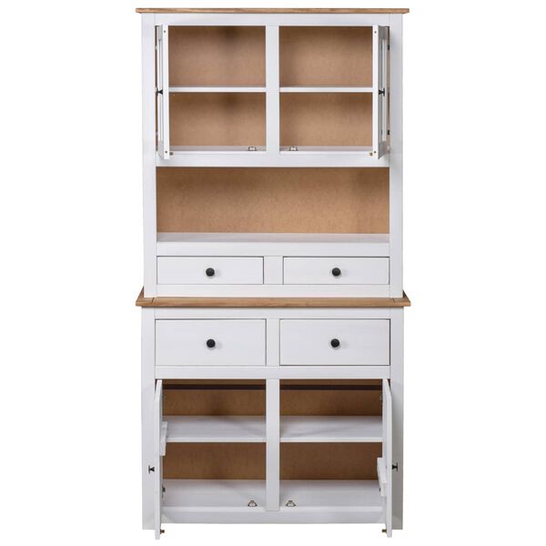 vidaXL Buffet haut Blanc 93x40,5x180 cm Pin Gamme Panama