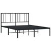 vidaXL Cadre de lit métal sans matelas avec tête de lit noir 150x200cm