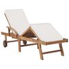 vidaXL Chaises longues avec coussins 2 pcs Bois de teck solide Crème