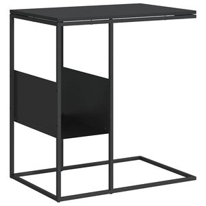 vidaXL Table d'appoint Noir 55x36x59,5 cm Bois d'ing&eacute;nierie