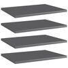 vidaXL Panneaux biblioth&egrave;que 4pcs Gris brillant 40x30x1,5cm Agglom&eacute;r&eacute;