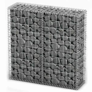 vidaXL Panier de gabion avec couvercle Fil galvanis&eacute; 100x100x30 cm