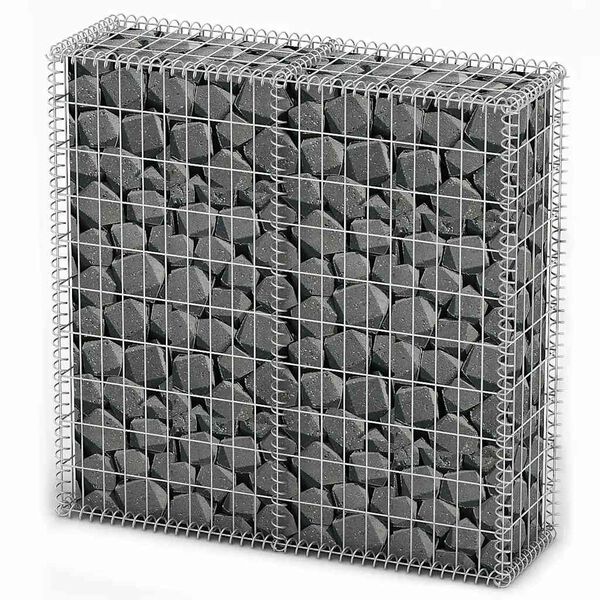 vidaXL Panier de gabion avec couvercle Fil galvanis&eacute; 100x100x30 cm
