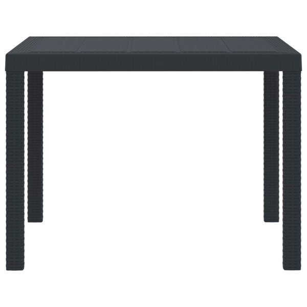 vidaXL Table de Jardin Anthracite 100 x 100 x 73 cm polyrotin