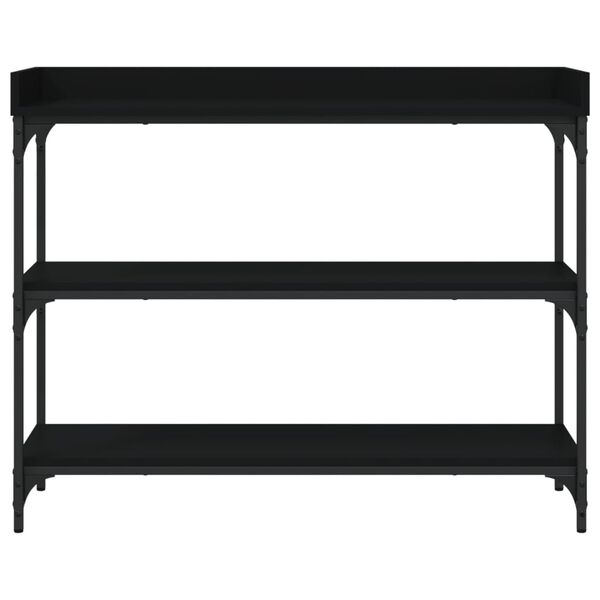 vidaXL Table console avec &eacute;tag&egrave;res noir 100x30x80 cm
