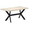 vidaXL Table &agrave; manger Blanc 160x80x75 cm Bois de manguier massif