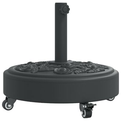 vidaXL Base de parasol avec roues pour mâts Ø38 / 48 mm 27 kg rond