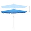 vidaXL Parasol de jardin avec m&acirc;t 210x140 cm Bleu azur&eacute;