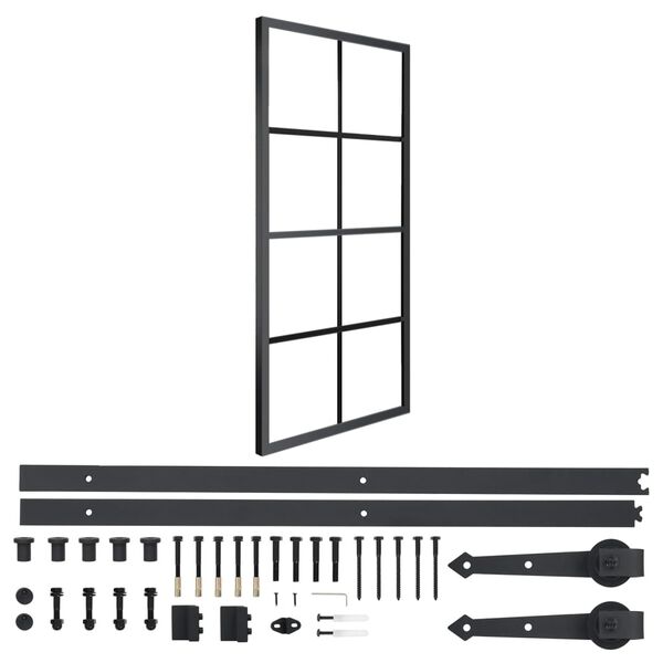 vidaXL Porte coulissante quincaillerie Aluminium et verre ESG 76x205cm