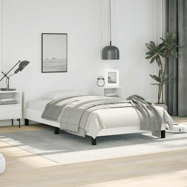 vidaXL Cadre de lit sans matelas blanc double similicuir