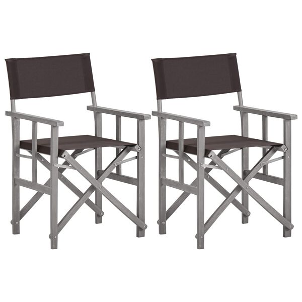 vidaXL Chaises de metteur en sc&egrave;ne lot de 2 Bois massif d'acacia