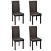 vidaXL Chaises à manger lot de 4 marron similicuir