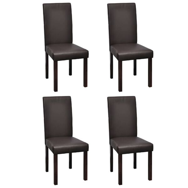 vidaXL Chaises à manger lot de 4 marron similicuir