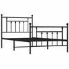vidaXL Cadre de lit m&eacute;tal sans matelas avec pied de lit noir 100x190cm
