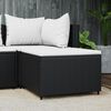 vidaXL Repose-pied de jardin avec coussin noir r&eacute;sine tress&eacute;e