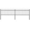 vidaXL Cl&ocirc;ture de jardin avec dessus en forme de lance en acier 337 x 80 cm Noir