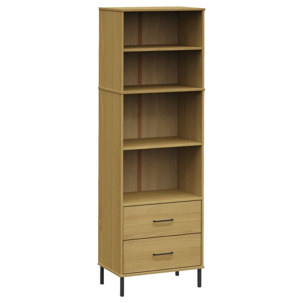 vidaXL Bibliothèque à 2 tiroirs Marron 60x35x180 cm Bois massif OSLO