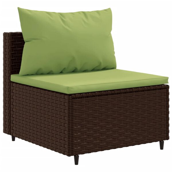 vidaXL Salon de jardin et coussins 11 pcs marron r&eacute;sine tress&eacute;e