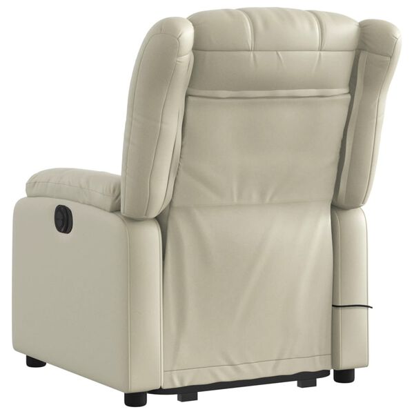 vidaXL Fauteuil inclinable de massage cr&egrave;me similicuir