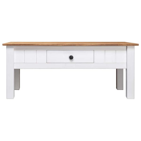 vidaXL Table basse Blanc 100x60x43,5 cm Pin massif Assortiment Panama
