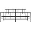 vidaXL Cadre de lit métal sans matelas avec pied de lit noir 193x203cm