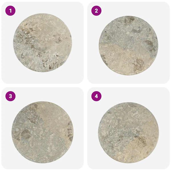 vidaXL Dessus de table Gris Ø50x2,5 cm Marbre