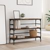 vidaXL Table console ch&ecirc;ne fum&eacute; 100x32x75 cm bois d'ing&eacute;nierie