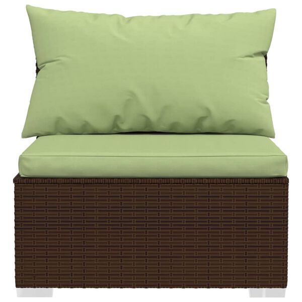 vidaXL Salon de jardin 2 pcs avec coussins R&eacute;sine tress&eacute;e Marron