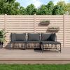 vidaXL Salon de jardin 4 pcs avec coussins anthracite r&eacute;sine tress&eacute;e