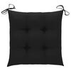 vidaXL Chaises de jardin avec coussins noir lot de 3 Bois teck massif