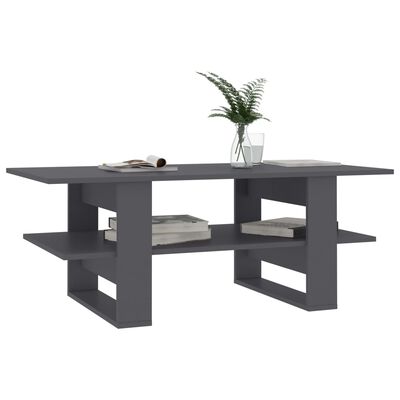 vidaXL Table basse gris 110x55x42 cm bois d'ingénierie