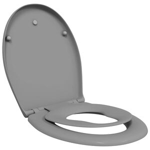 vidaXL Siège de Toilette à Libération Rapide Gris 44,5 x 37,3 x 4,3 cm
