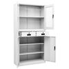 vidaXL Armoire de bureau Blanc 90x40x180 cm Acier et verre tremp&eacute;