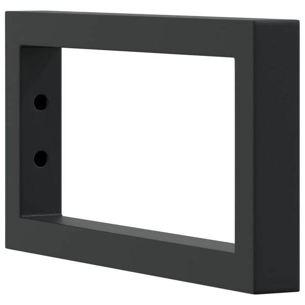 vidaXL Supports d'&eacute;tag&egrave;res pour lavabo 2 pcs noir rectangulaire acier