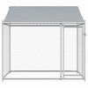 vidaXL Cage pour chien avec toit et porte gris 2x2x2 m acier galvanisé