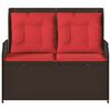 vidaXL Banc de jardin avec coussin Marron Poly rotin