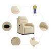 vidaXL Fauteuil inclinable de massage cr&egrave;me tissu