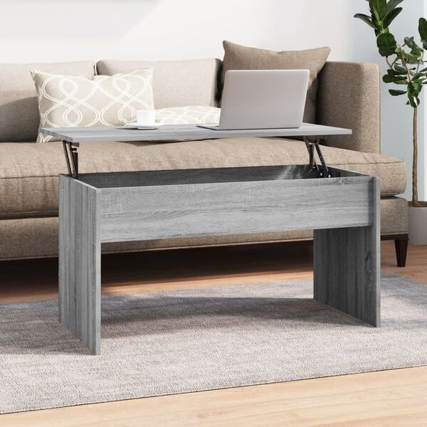 vidaXL Table basse Sonoma gris 102x50,5x52,5 cm Bois d'ing&eacute;nierie