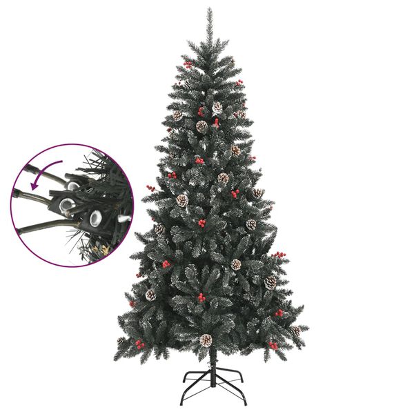 vidaXL Sapin de No&euml;l artificiel avec support Vert 210 cm PVC