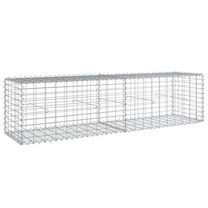 vidaXL Panier gabion avec couvercle 200x50x50 cm fer galvanis&eacute;